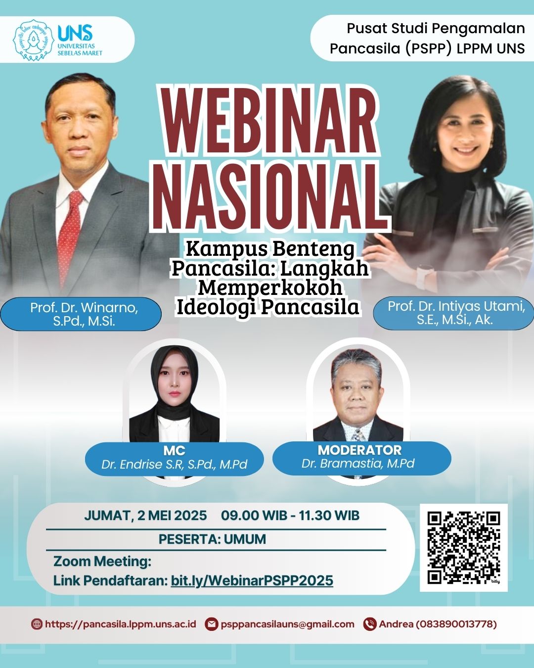 PSPP LPPM UNS Gelar Webinar Nasional: Kampus Benteng Pancasila sebagai Pilar Ideologis Bangsa